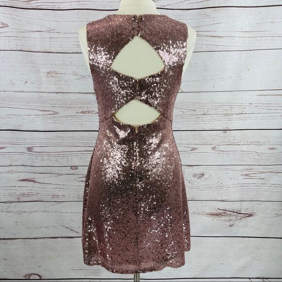 Speechless Rose Gold Keyhole Sequin Dress - Picture 3 of 15